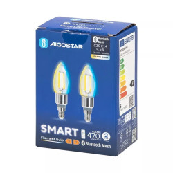 Zestaw 2 żarówek LED C35 4,5W E14 z regulacją barwy od 2700K do 6500K