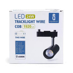 Reflektor LED 24W czarny 2700 lm zimna barwa 6500K dwuprzewodowy