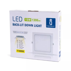 Podtynkowy panel LED 15W 3000K kwadratowy 1200 lm do wnętrz