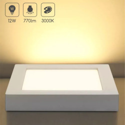 Panel LED natynkowy kwadratowy 12W 3000K biały 1190lm do wnętrz