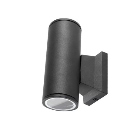Kinkiet ścienny czarny z dwoma oprawkami GU10, aluminiowy, IP65
