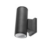 Kinkiet ścienny czarny z dwoma oprawkami GU10, aluminiowy, IP65