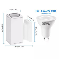 Kinkiet ścienny biały z oprawką GU10, max 35W, IP65, aluminium