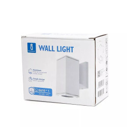 Kinkiet ścienny biały z oprawką GU10, max 35W, IP65, aluminium