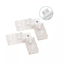 Łącznik typu L do paska LED panel 10 mm biały przezroczysty IP54 250V