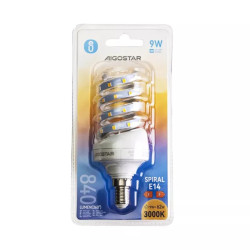 Żarówka LED spiralna E14 9W ciepłe światło 3000K 840lm szklana