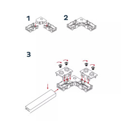 Łącznik typu L do paska LED panel 10 mm biały przezroczysty IP54 250V
