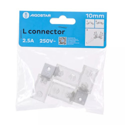 Łącznik typu L do paska LED panel 10 mm biały przezroczysty IP54 250V