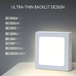 Panel natynkowy LED 18W 4000K neutralny biały 2200lm do wnętrz