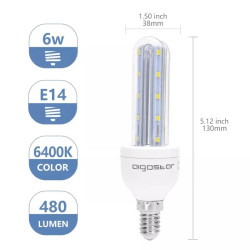 Żarówka LED E14 6W 6500K 510lm przezroczysta 15000h