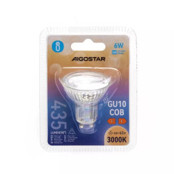 Żarówka LED 6W GU10 3000K 435lm szklana do wnętrz Aigostar