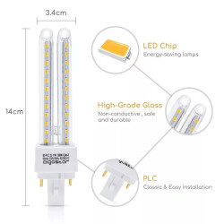 Świetlówka LED PLC 2U 11W ciepła 3000K G24d-3 1070lm