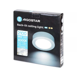 Panel natynkowy LED 18W 4000K 2100lm biały okrągły