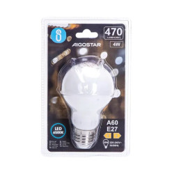Żarówka LED A60 E27 4W 6500K zimna barwa mlecznobiały klosz