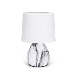 Lampa stołowa ceramiczna z oprawką E14 do 40W, biało-szara
