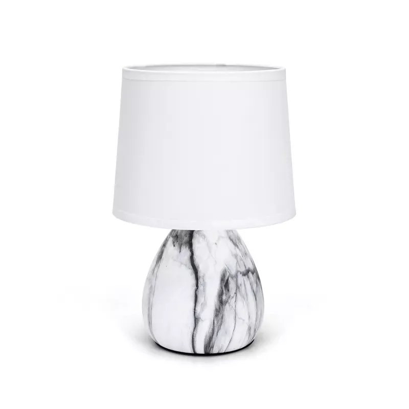 Lampa stołowa ceramiczna z oprawką E14 do 40W, biało-szara