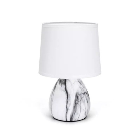Lampa stołowa ceramiczna z oprawką E14 do 40W, biało-szara