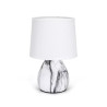 Lampa stołowa ceramiczna z oprawką E14 do 40W, biało-szara