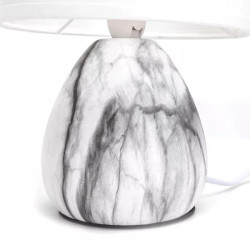 Lampa stołowa ceramiczna z oprawką E14 do 40W, biało-szara