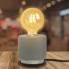 Stojąca lampa stołowa szara ceramiczna z gniazdem E27 do 60W