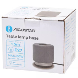 Stojąca lampa stołowa szara ceramiczna z gniazdem E27 do 60W