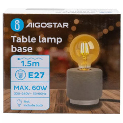 Stojąca lampa stołowa szara ceramiczna z gniazdem E27 do 60W