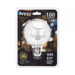 Żarówka LED G95 E27 1,8W ciepła 1800K z dekoracyjnym wzorem