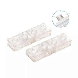 Złączka L do taśmy LED 8 mm 250V 2,5A IP54 biała i przezroczysta