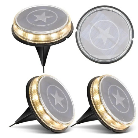 Lampy solarne LED do trawników ciepłe światło 3200K 4 sztuki