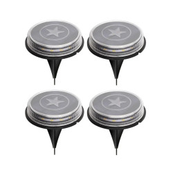 Lampy solarne LED do trawników ciepłe światło 3200K 4 sztuki