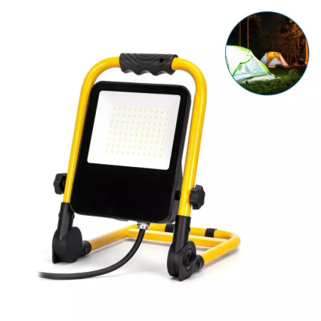 Lampa robocza przenośna 50W 6500K IP65 żółta z kablem 1,8 m