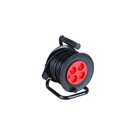 Przedłużacz bębnowy 25 m 4 gniazda 3G 1,0 mm² czarny, moc do 2300W
