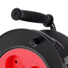 Przedłużacz bębnowy 25 m 4 gniazda 3G 1,0 mm² czarny, moc do 2300W