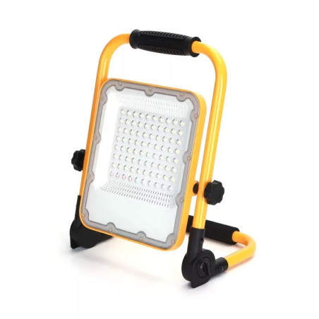Lampa robocza LED 50W 6500K z akumulatorem i kablem USB żółta