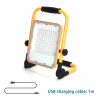 Lampa robocza LED 50W 6500K z akumulatorem i kablem USB żółta
