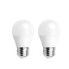 Zestaw 2 żarówek LED G45 E27 9W 3000K biały plastik ciepłe światło
