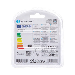 Zestaw 2 żarówek LED G45 E27 9W 3000K biały plastik ciepłe światło