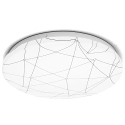 Lampa sufitowa LED 12W 3000K biała z geometrycznym wzorem klosza