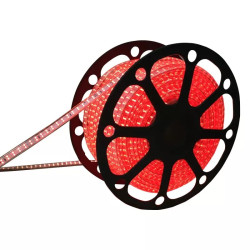 Taśma LED 230V 7W/m czerwona 50m szeroka 14mm wodoodporna IP65