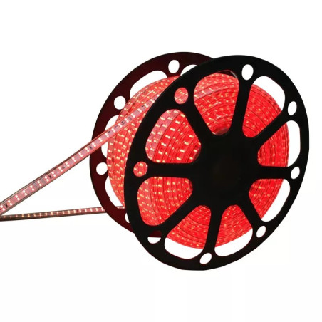Taśma LED 230V 7W/m czerwona 50m szeroka 14mm wodoodporna IP65