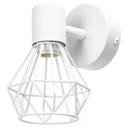 Reflektor sufitowy pojedynczy 40W E14 matowy biały metalowy