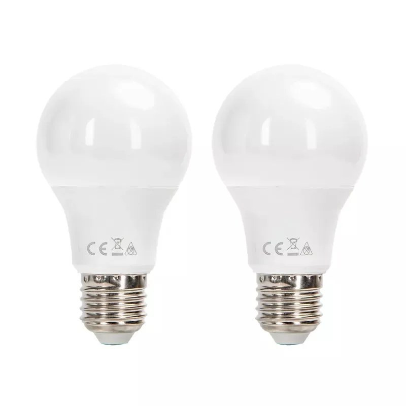 Zestaw 2 żarówek LED E27 8W 3000K 730 lm białe obudowy