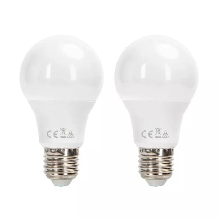 Zestaw 2 żarówek LED E27 8W 3000K 730 lm białe obudowy