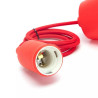 Oprawka E27 z tworzywa czerwony przewód 1m max 60W do wnętrz