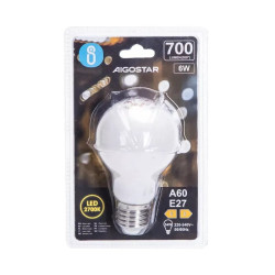 Żarówka LED A60 E27 6W 2700K mlecznobiała ciepłe światło 700 lm