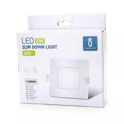 Panel LED podtynkowy 6W biały zimne światło 525lm kwadratowy