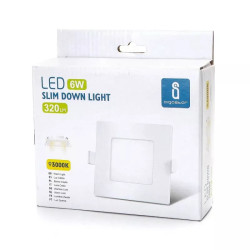 Panel LED podtynkowy 6W 3000K ciepły biały 525lm kwadratowy