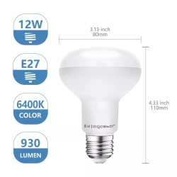 Żarówka LED R80 E27 12W zimna barwa 1170 lm 145° kąt świecenia