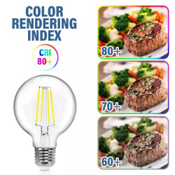 Żarówka LED filamentowa G80 E27 6W zimna 6500K przezroczysta
