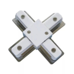 Łącznik dwuprzewodowy typu X do szyny biały 105x34x17 mm